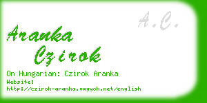 aranka czirok business card